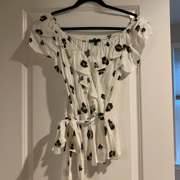 Gibson x Hot Summer Nights Ruffle Leopard Top - Picture 4 of 6